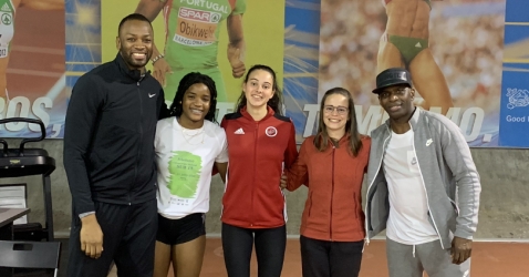 Ashley e Lara Duarte participaram na Formação com o Treinador Olímpico Giscard Samba